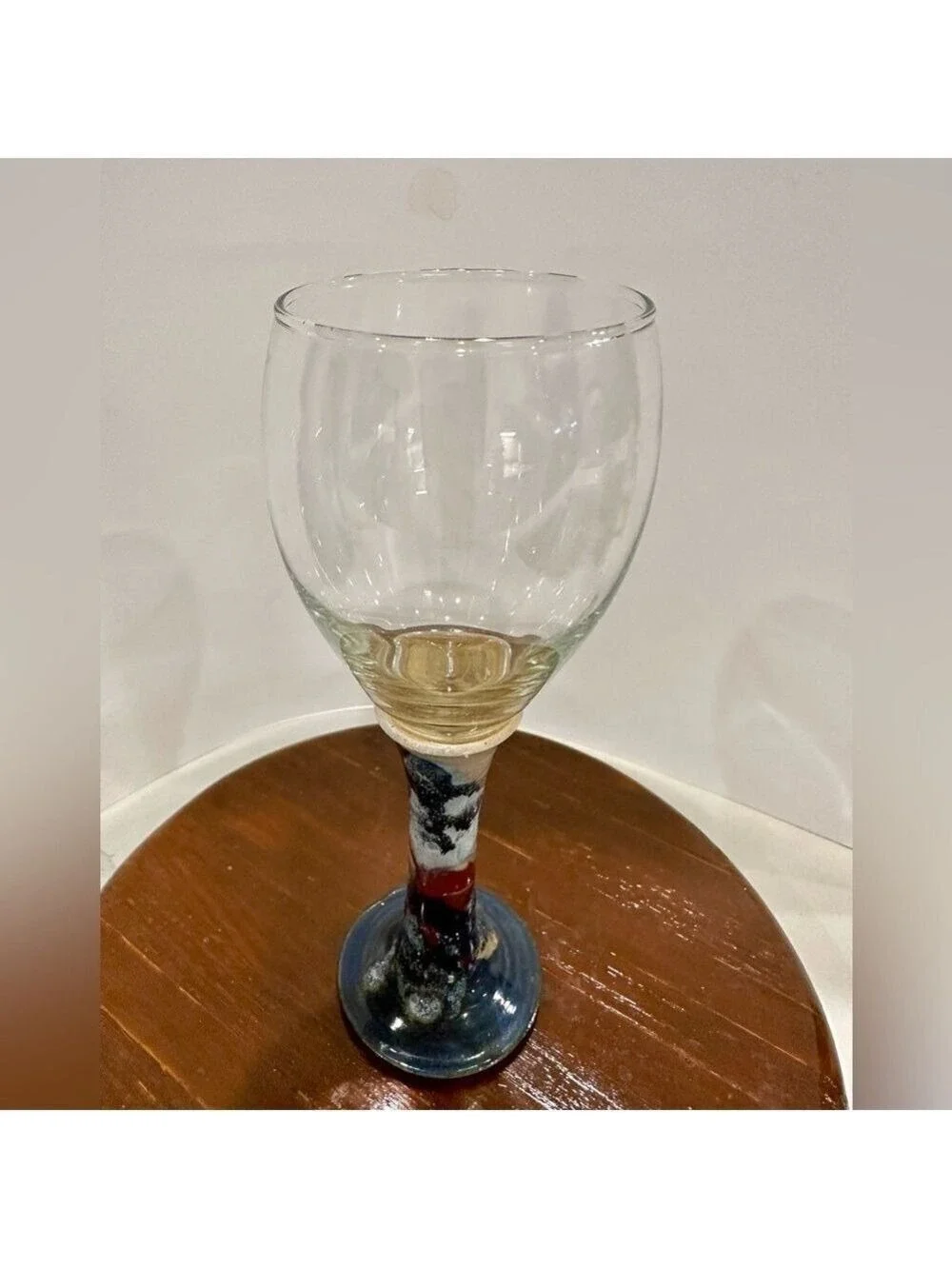 Buie Pottery Gatlinburg, Tennessee Signed Stoneware Wine Glass 9” tall. Like New